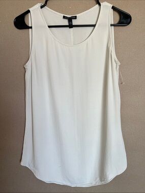 Eileen Fisher 100% Silk Scoop Neck Tank XXS Cream NWOT